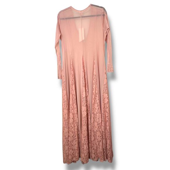 We Are HAH (Hot As Hell) Mama C Long Sleeve Copper Rose Sheer Lace Maxi Dress - Picture 7 of 11